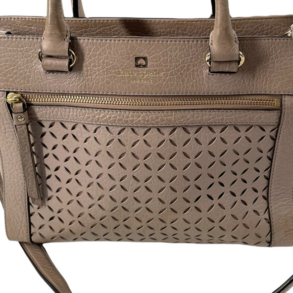 KATE SPADE ROMY PERRI LANE LEATHER TOTE BEIGE - Picture 3 of 9